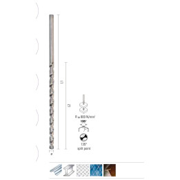 Burghiu 5,00x195x135mm pentru metal HSS DIN1869 serie extra lunga - ONIX G