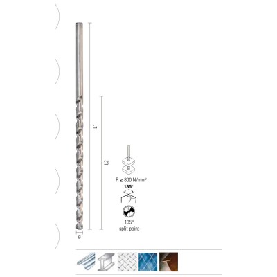 Burghiu 5,00x195x135mm pentru metal HSS DIN1869 serie extra lunga - ONIX G