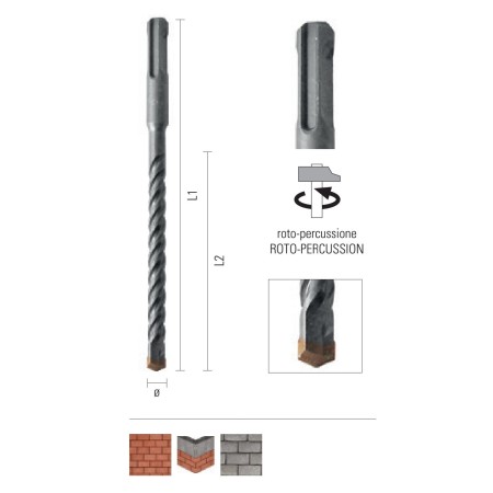 Burghiu 18,00x600x550mm pentru zidarie cu prindere SDS + - ONIX Z