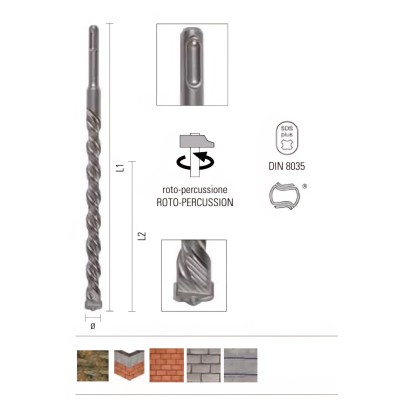 Burghiu 6,00x200x150pentru beton armat cu prindere SDS + - ONIX PROFI