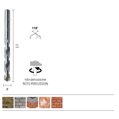 Burghiu 8,00x120mm pentru beton - Onix 007