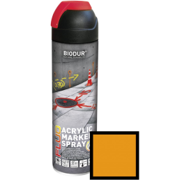 Spray pentru marcaj constructii, portocaliu. 500ml - Biodur