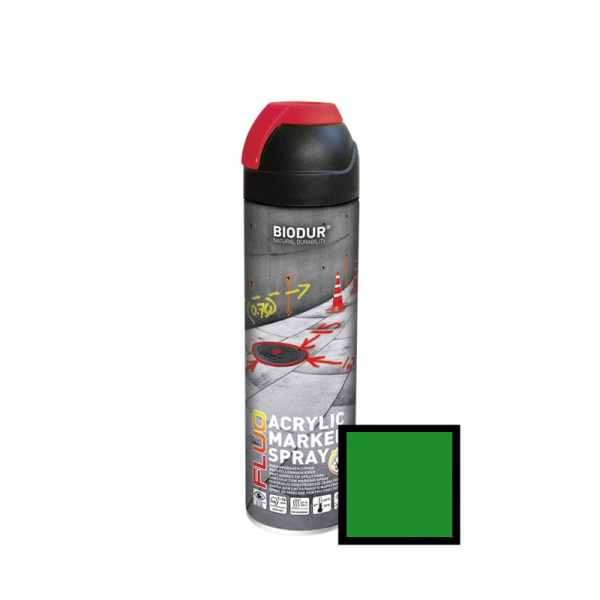 Spray pentru marcaj constructii, verde. 500ml - Biodur