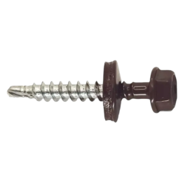 Șurub RAL8017 autoforant cu șaibă 4,8*35mm (250buc/cutie)