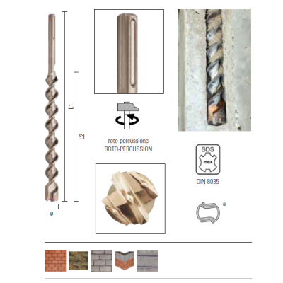 Burghiu 32x920x780mm pentru beton armat cu prindere SDS MAX - ONIX MAX