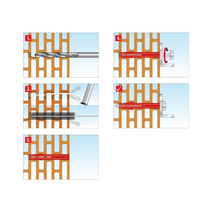 Diblu 6x70 de expansiune în cărămida cu găuri (50 buc/cutie ) - TOX Bizeps