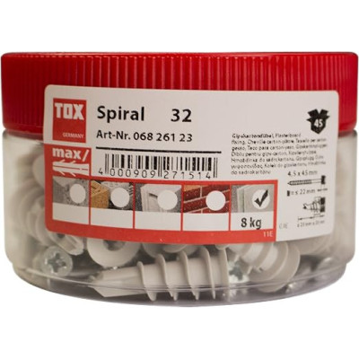 Diblu autoperforant pentru gips carton (70buc/borcan) - TOX SPIRAL GDK32