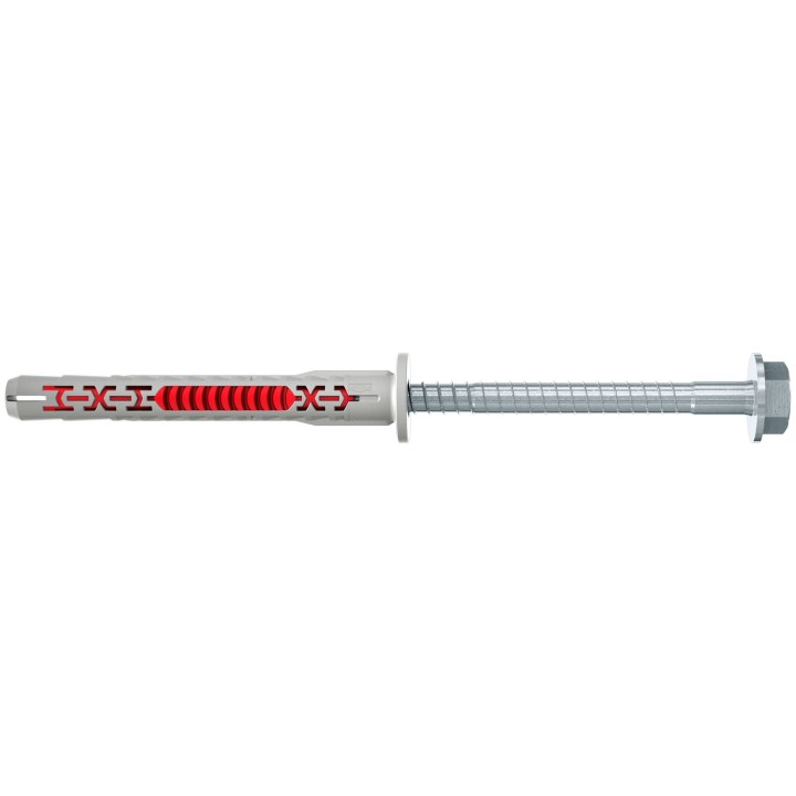 Diblu universal, din nylon, cu surub, zincat alb, cu cap cheie, Torx, TX30 - DuoXpand FUS