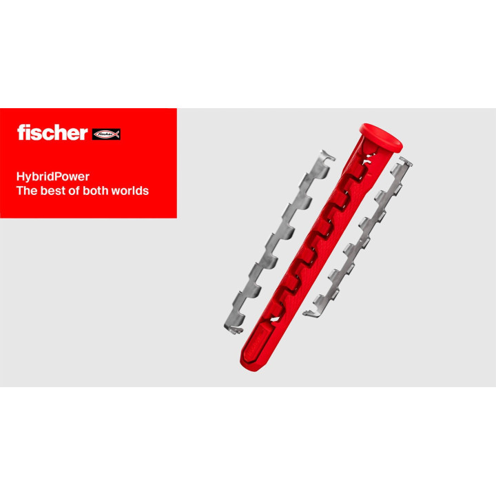 Diblu universal din nylon si metal, cu surub CI, 10 x 90 mm - Fischer HybridPower FUS