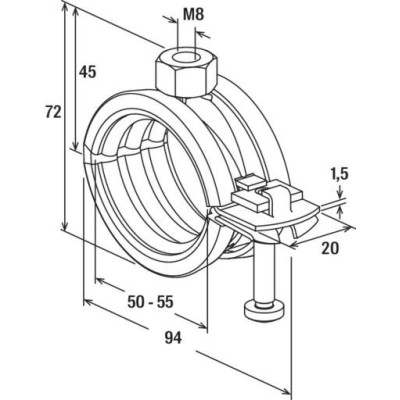 Colier cu garnitură Fischer FGRS 50-55 3/4" M8