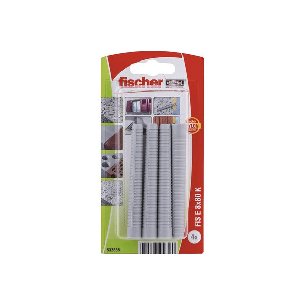 Dibluri plastic pentru mortar chimic Fischer FIS-E 8x80 mm, 4 bucati