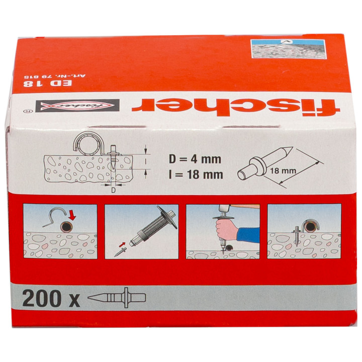 Cuie din metal pentru beton Fischer ED 18