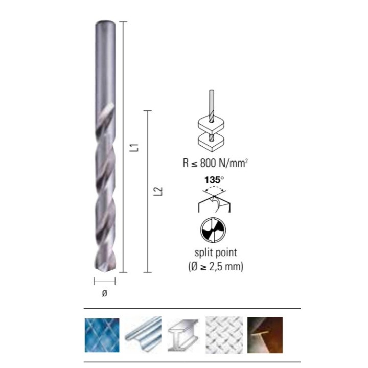 Burghiu 1,00x34x12mm pentru metal HSS DIN338N - ONIX G