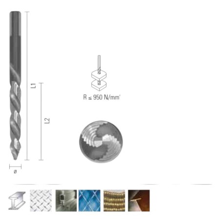 Burghiu 3,50x70x39mm pentru metal HSS DIN338N - ONIX PROSTEP